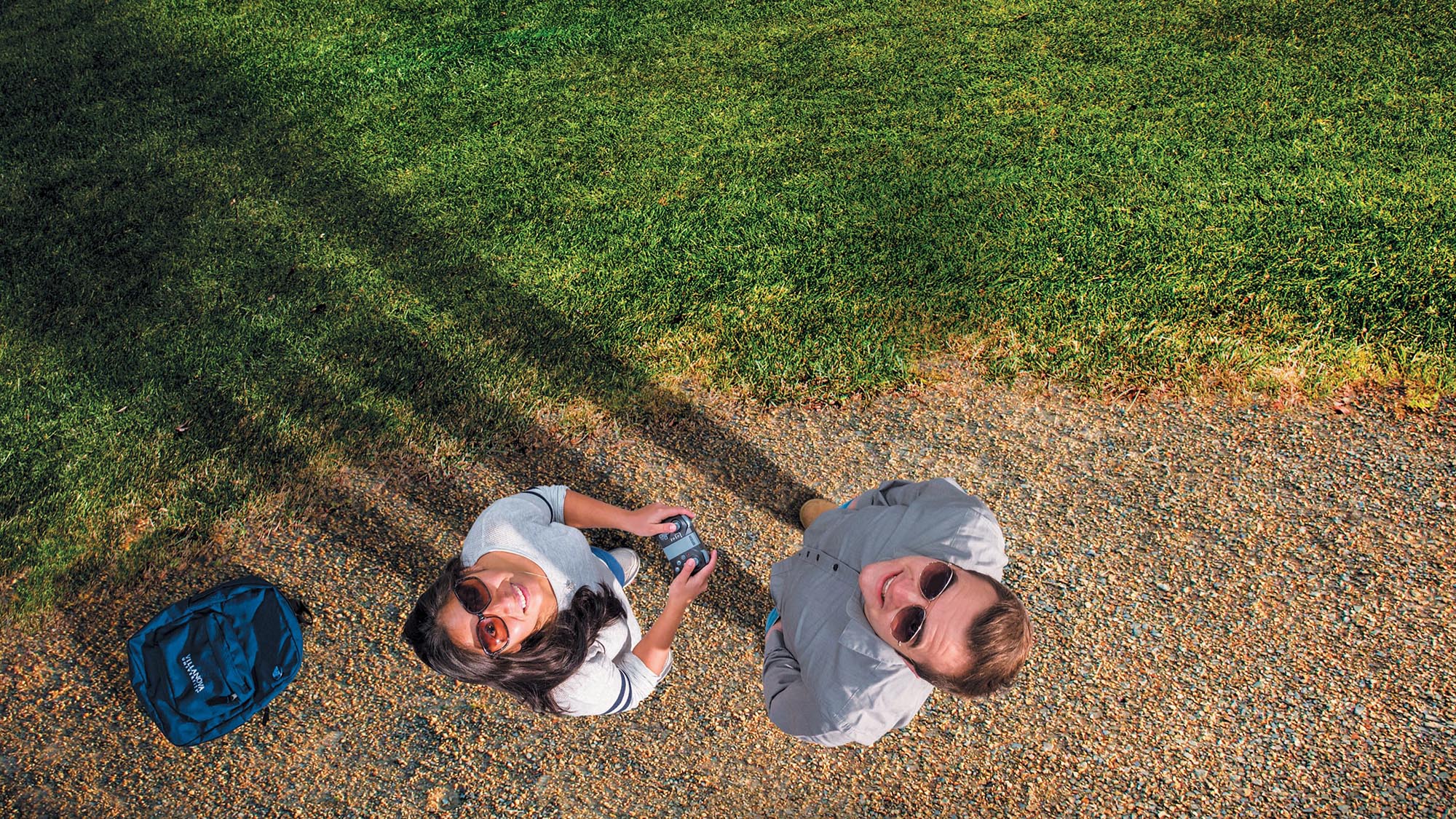 Aerial shot of the road