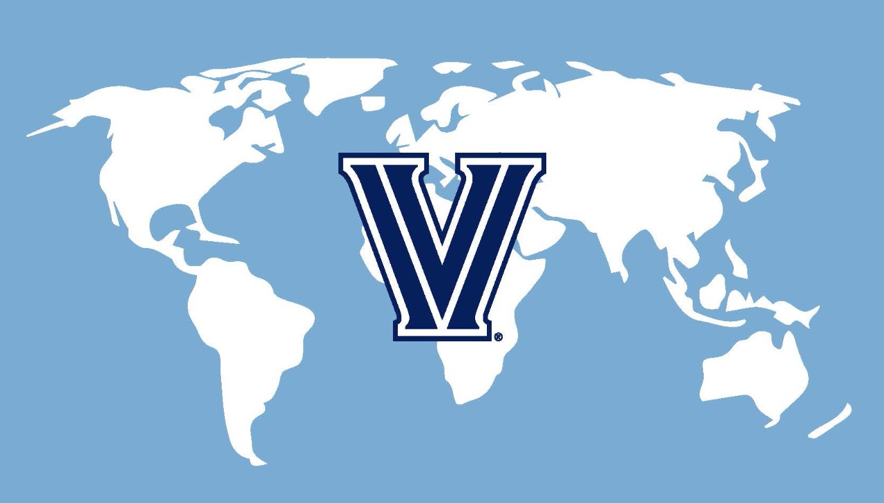 Regional Clubs header image Flat map of the world with the Villanova "V" in the middle
