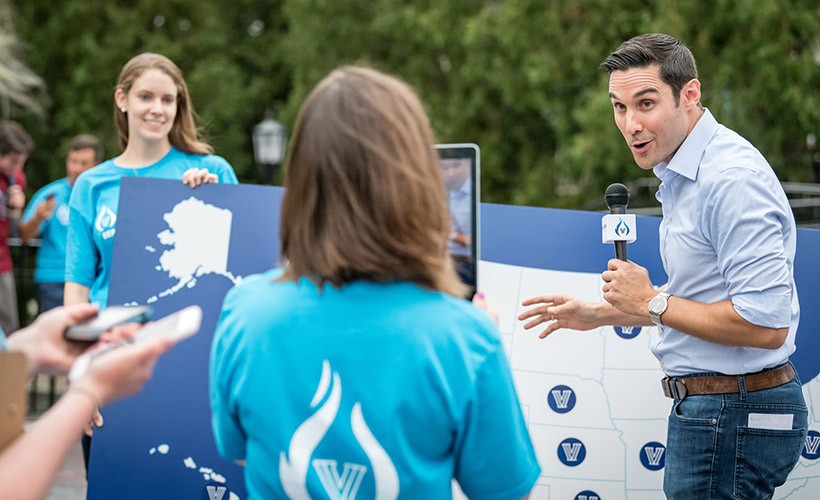 Communication alum Keith Jones talks during 1842 Day.