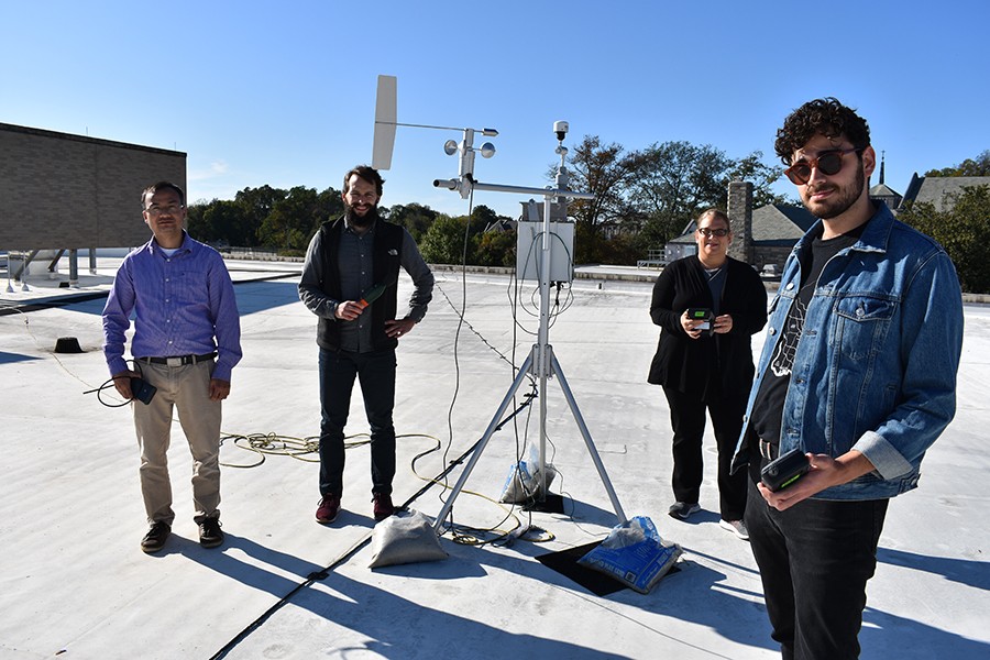 Environmental Science research team with equipment
