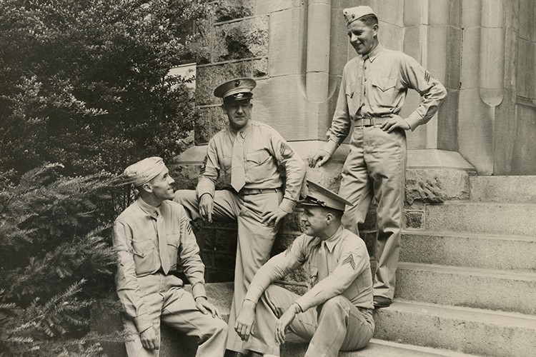 “Ship’s company” (non-commissioned Marine personnel) affiliated with Villanova’s V-12 program, 1943. Courtesy of the Villanova University Archives. “Ship’s company” (non-commissioned Marine personnel) affiliated with Villanova’s V-12 program, 1943. Courtesy of the Villanova University Archives.