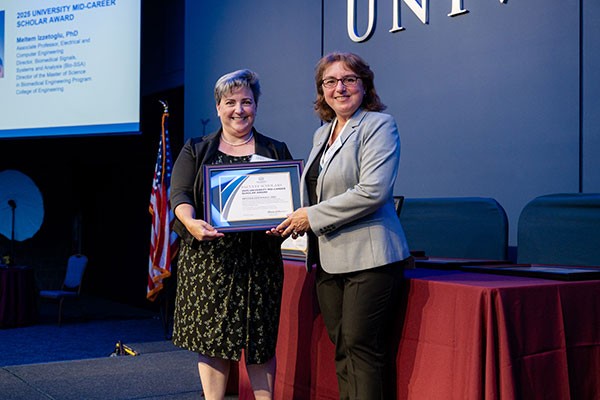 faculty-scholars-grannas-izzetoglu Amanda M. Grannas, PhD, Vice Provost for Research and Chief Research Officer and Meltem Izzetoglu, PhD