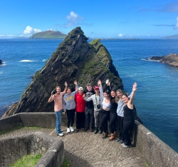 Dingle group c students on pier