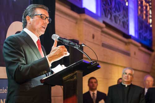 Person speaking at podeum