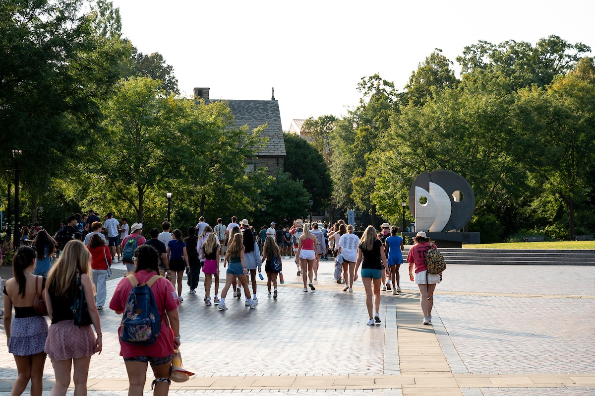 Students in a group at New Student Orientation